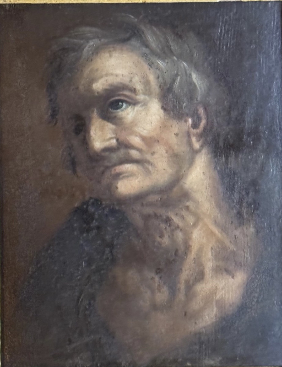 ÉTUDE DE TÊTE DE VIEILLARD - HUILE SUR PANNEAU ÉCOLE ITALIENNE, FIN XVIle - DÉBUT XVIIIe SIÈCLE-photo-6