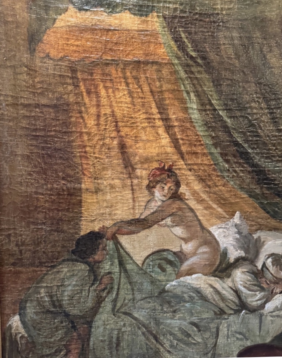 Important tableau galant et libertin du XIXe siècle-photo-4