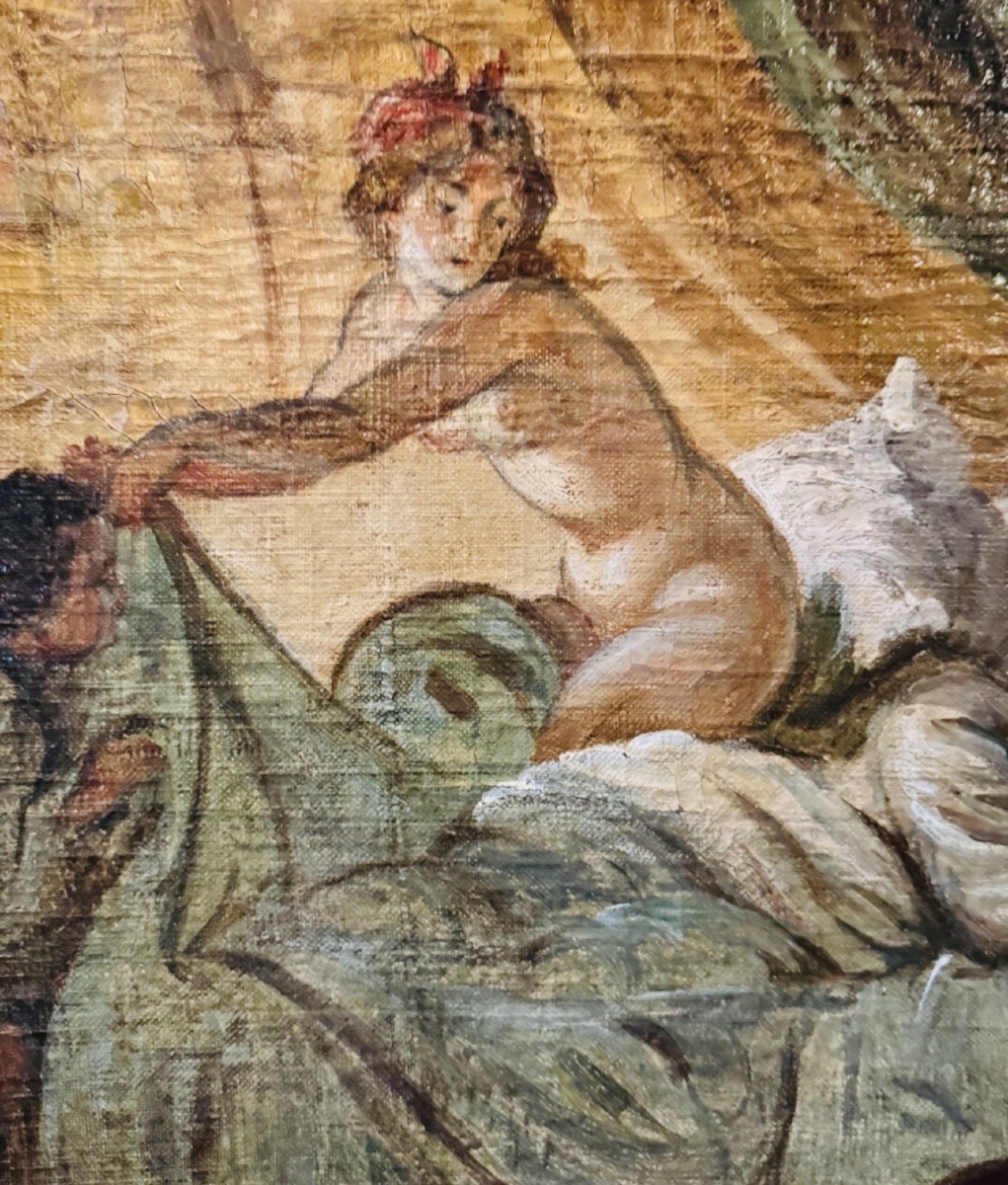 Important tableau galant et libertin du XIXe siècle-photo-7