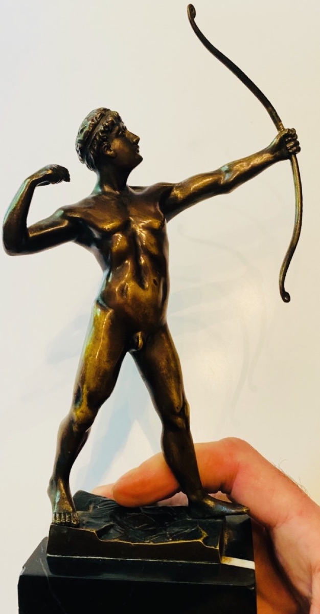 L’ARCHER, BRONZE 1900 PAR LUDWIG GRAEFNER-photo-3