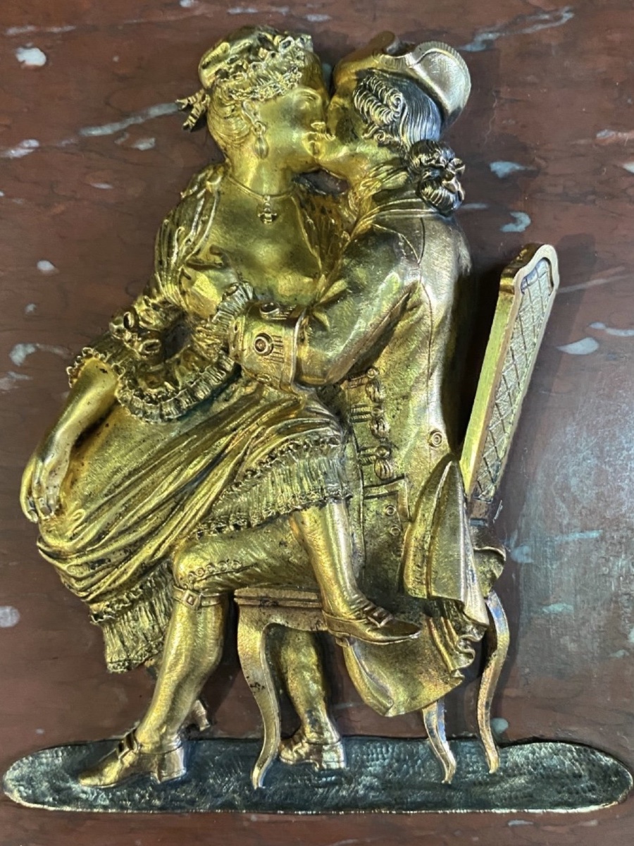 19th Century Libertin Table In Marble And Bronze With Double Patinefin-photo-4