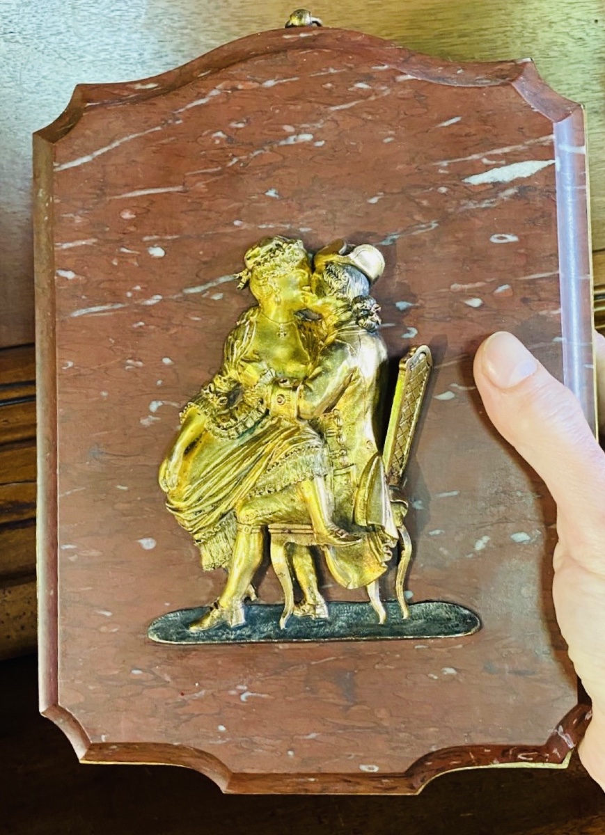 19th Century Libertin Table In Marble And Bronze With Double Patinefin-photo-2
