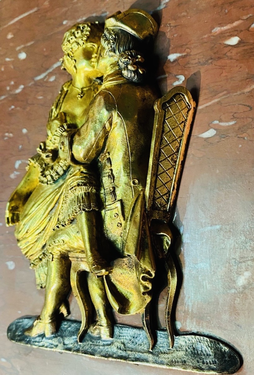 19th Century Libertin Table In Marble And Bronze With Double Patinefin-photo-2