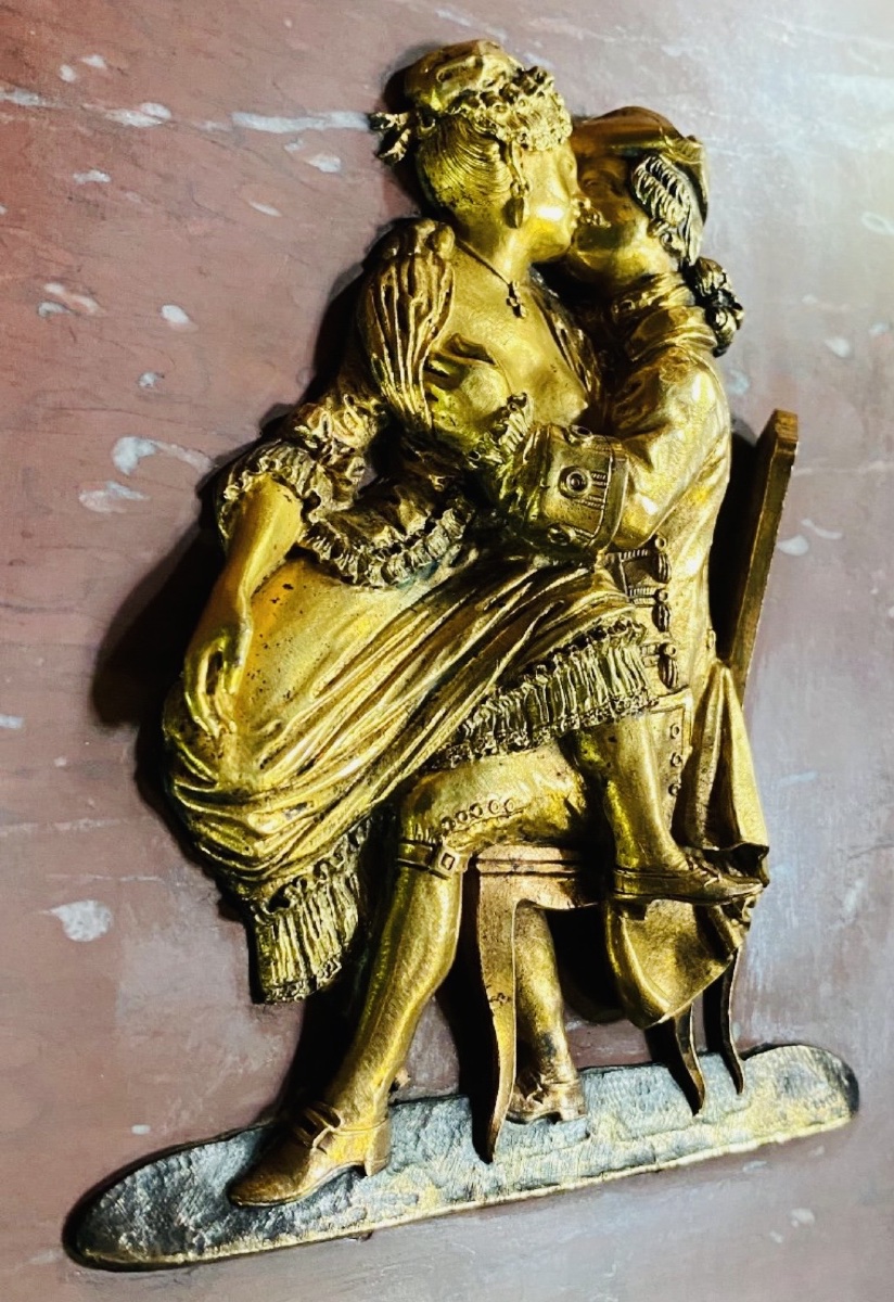 19th Century Libertin Table In Marble And Bronze With Double Patinefin-photo-3