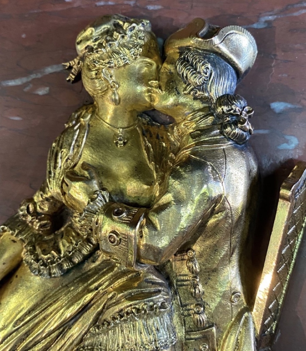 19th Century Libertin Table In Marble And Bronze With Double Patinefin-photo-6