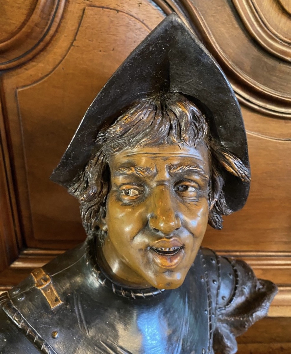 Large Bust Of A Warrior In Cuirass Signed Goldsheider-photo-3