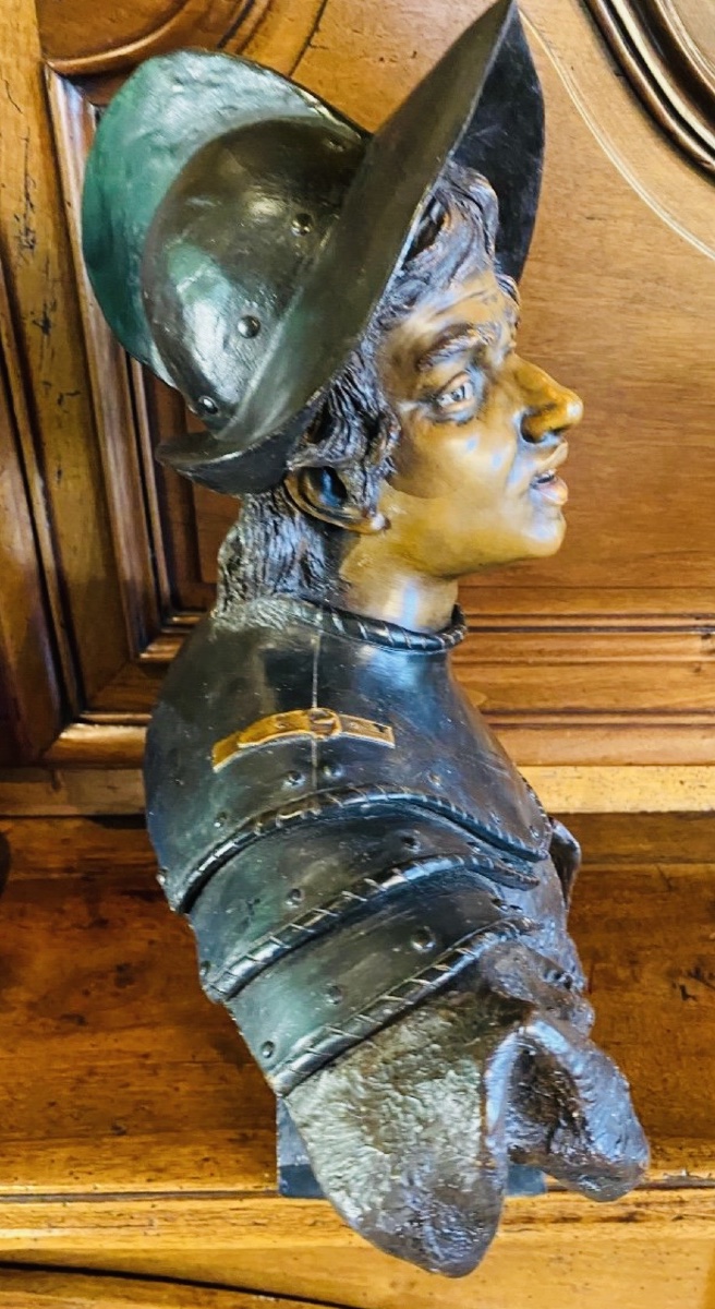 Large Bust Of A Warrior In Cuirass Signed Goldsheider-photo-4