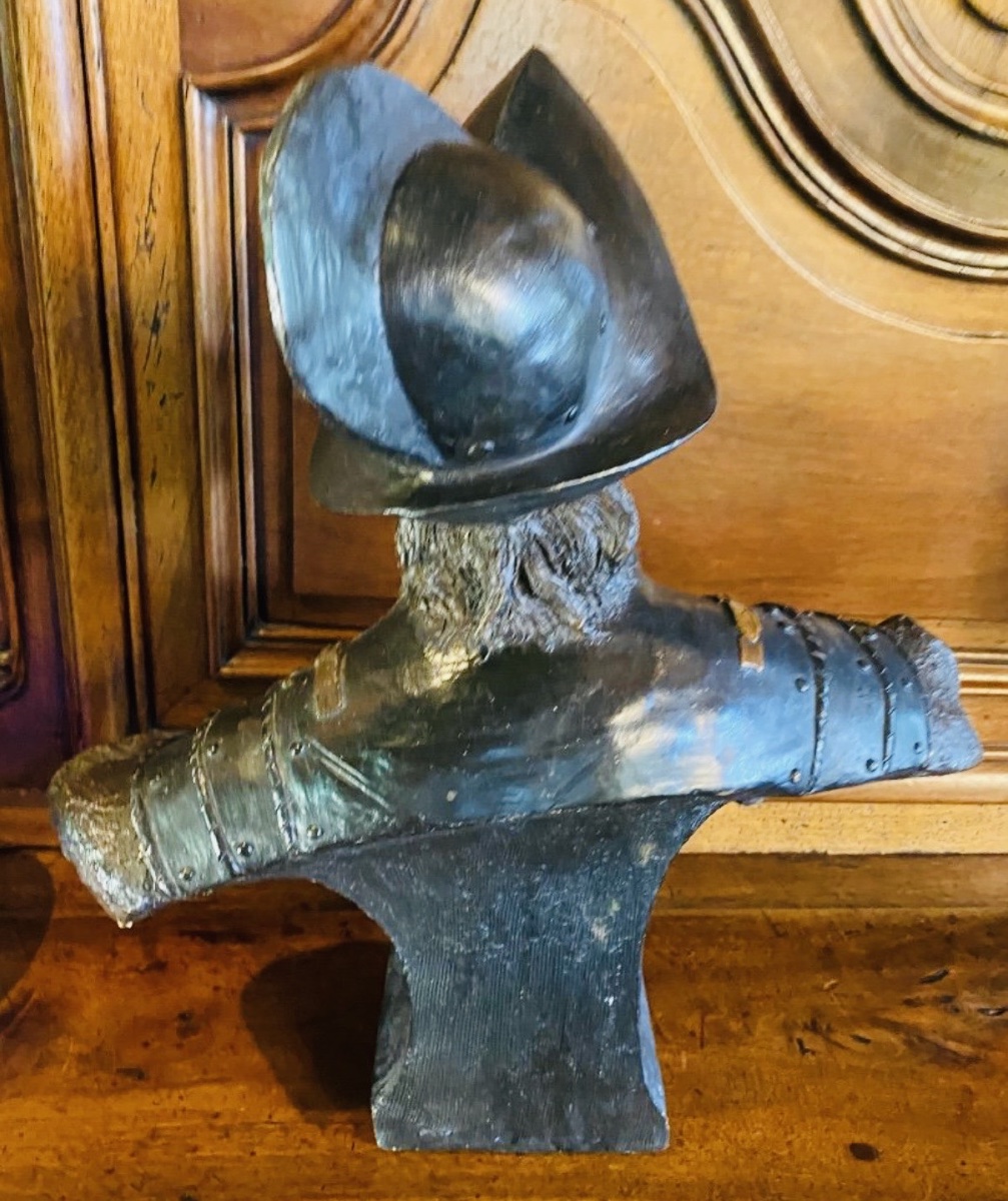 Large Bust Of A Warrior In Cuirass Signed Goldsheider-photo-6