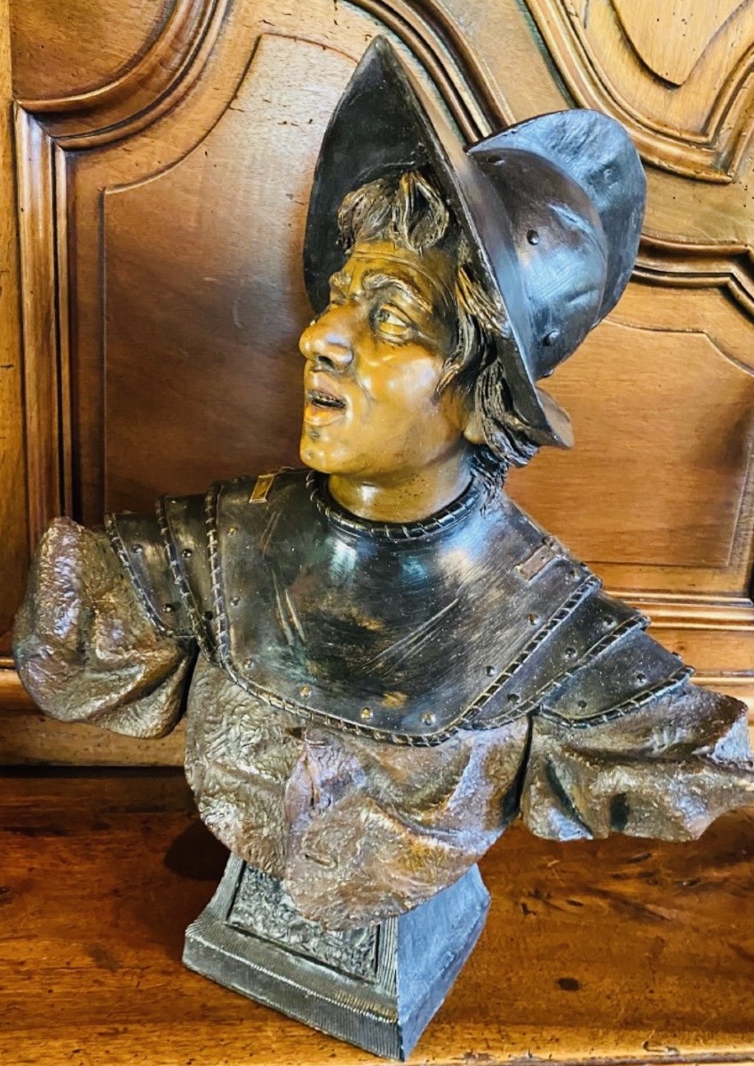 Large Bust Of A Warrior In Cuirass Signed Goldsheider-photo-8