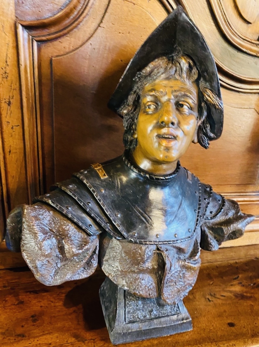 Large Bust Of A Warrior In Cuirass Signed Goldsheider