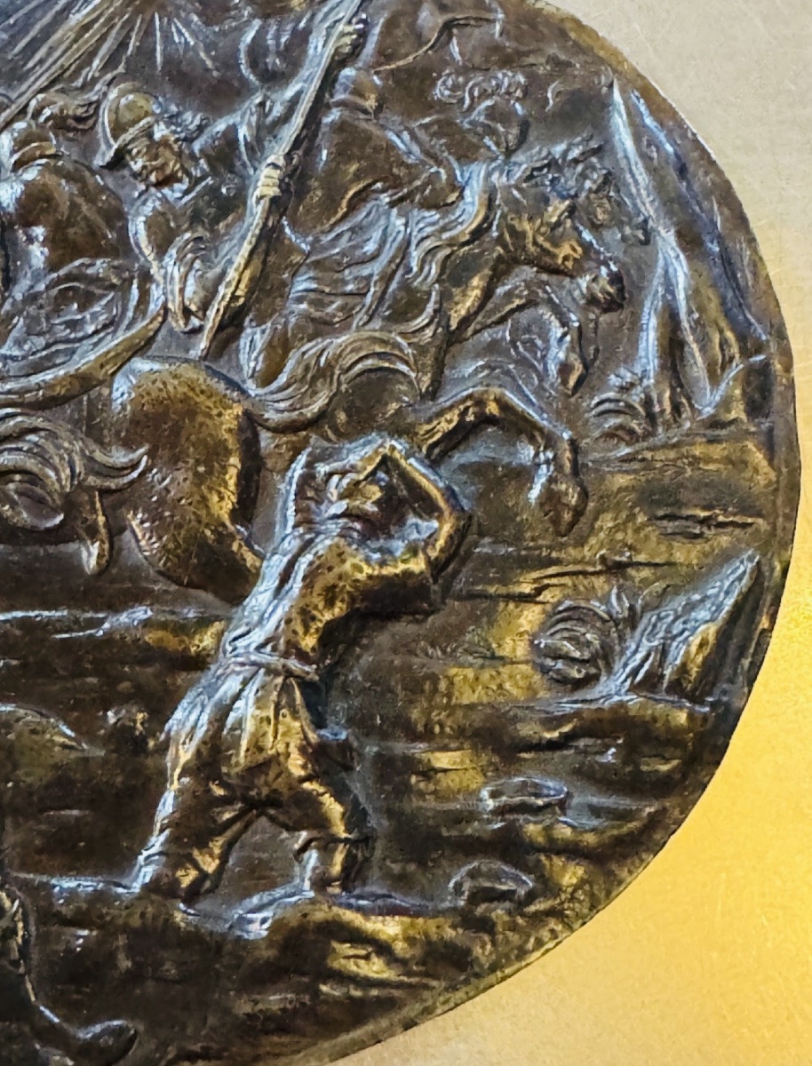 LA CONVERSION DE SAINT PAUL, GRANDE PLAQUE EN BRONZE DU XVII EME SIÈCLE EN FORT RELIEF-photo-4