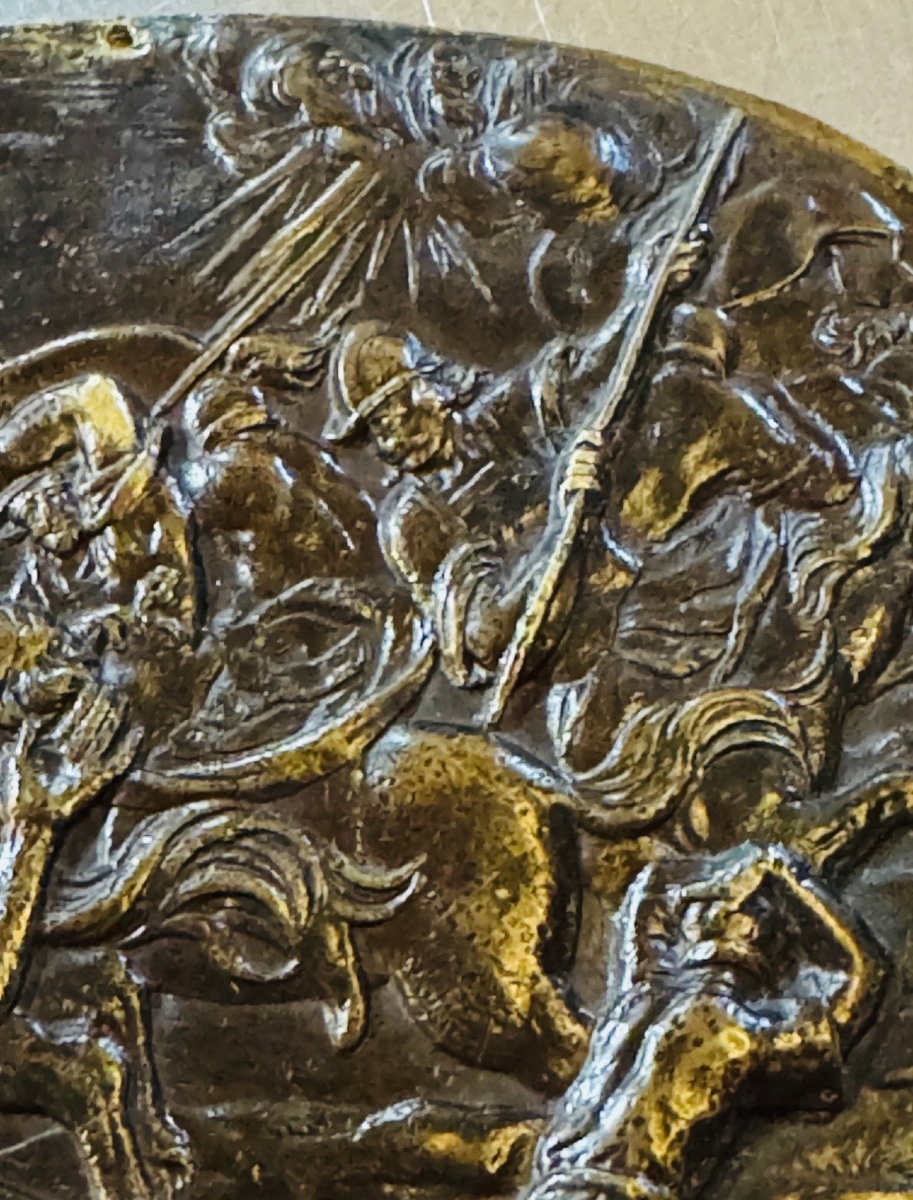 LA CONVERSION DE SAINT PAUL, GRANDE PLAQUE EN BRONZE DU XVII EME SIÈCLE EN FORT RELIEF-photo-6