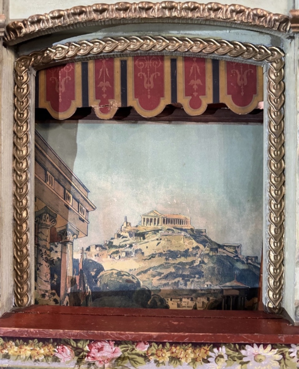 THÉÂTRE DE GUIGNOL EN BOIS PEINT ET DORÉ – DÉCOR NÉOCLASSIQUE – FIN XIXE / DÉBUT XXE SIÈCLE-photo-1