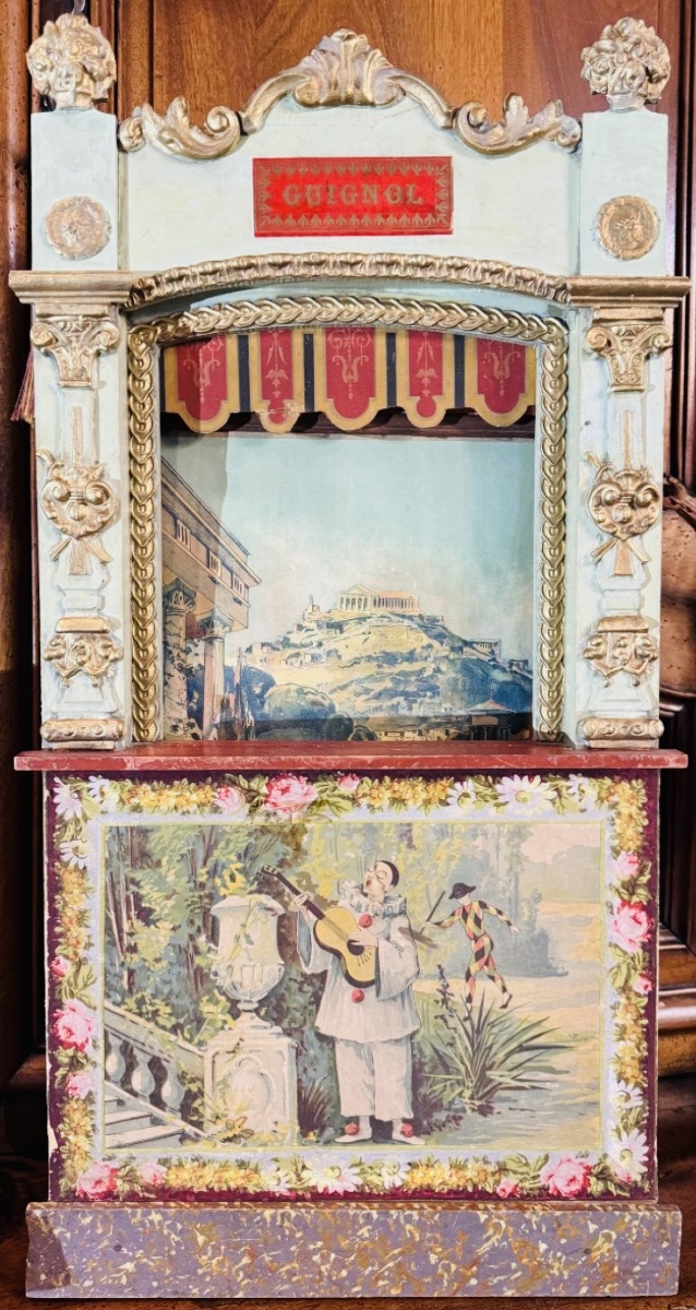 THÉÂTRE DE GUIGNOL EN BOIS PEINT ET DORÉ – DÉCOR NÉOCLASSIQUE – FIN XIXE / DÉBUT XXE SIÈCLE-photo-5