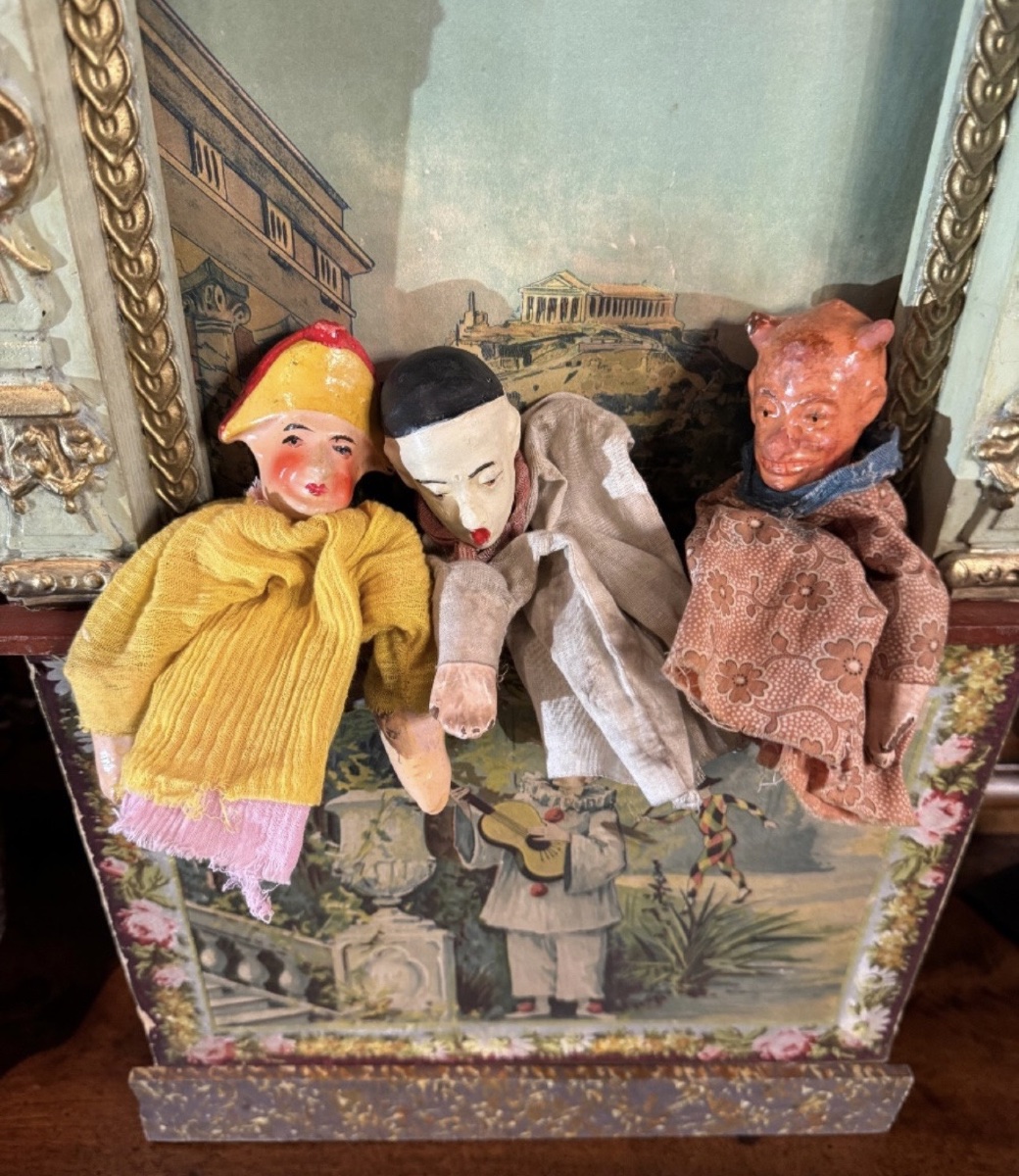 THÉÂTRE DE GUIGNOL EN BOIS PEINT ET DORÉ – DÉCOR NÉOCLASSIQUE – FIN XIXE / DÉBUT XXE SIÈCLE-photo-7