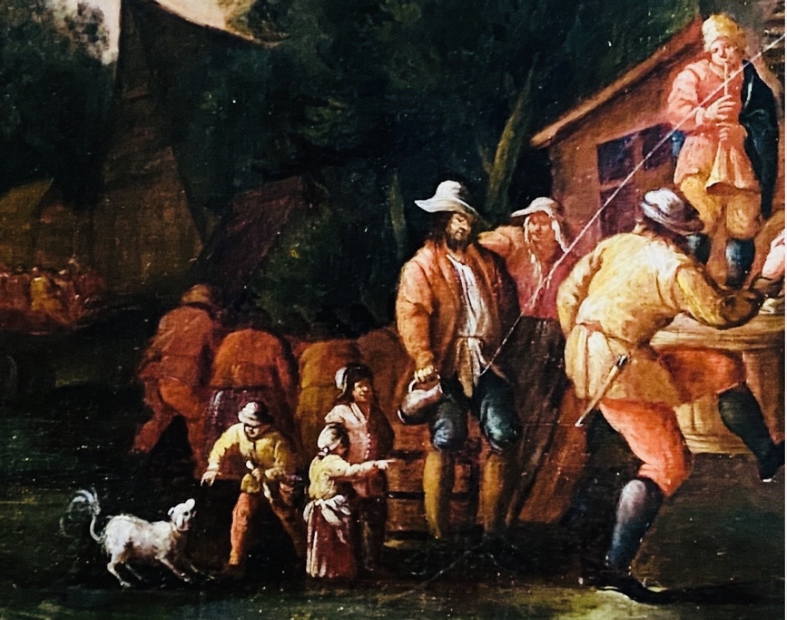 Fête Villageoise, Oil On Canvas, 18th Century-photo-3