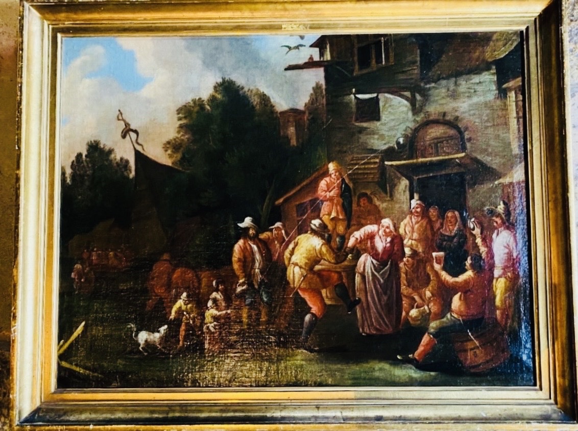 Fête Villageoise, Oil On Canvas, 18th Century-photo-8
