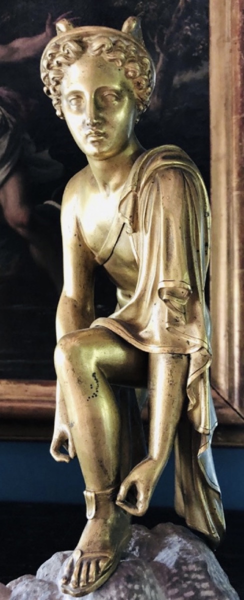 Hermes Or Mercury Reattaching His Sandal, Bronze From The Grand Tour, 19th Century-photo-4