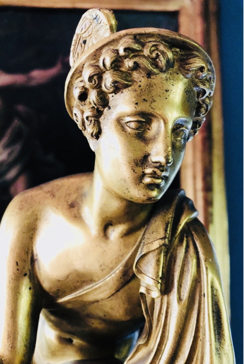 Hermes Or Mercury Reattaching His Sandal, Bronze From The Grand Tour, 19th Century-photo-6