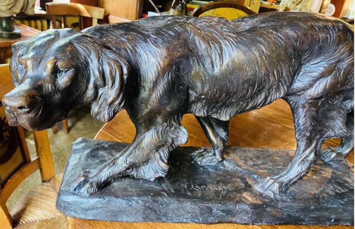 Large Terracotta Hunting Dog By Thomas Cartier-photo-3