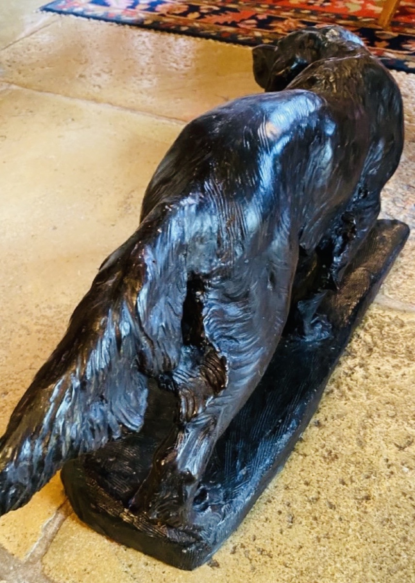 Large Terracotta Hunting Dog By Thomas Cartier-photo-5