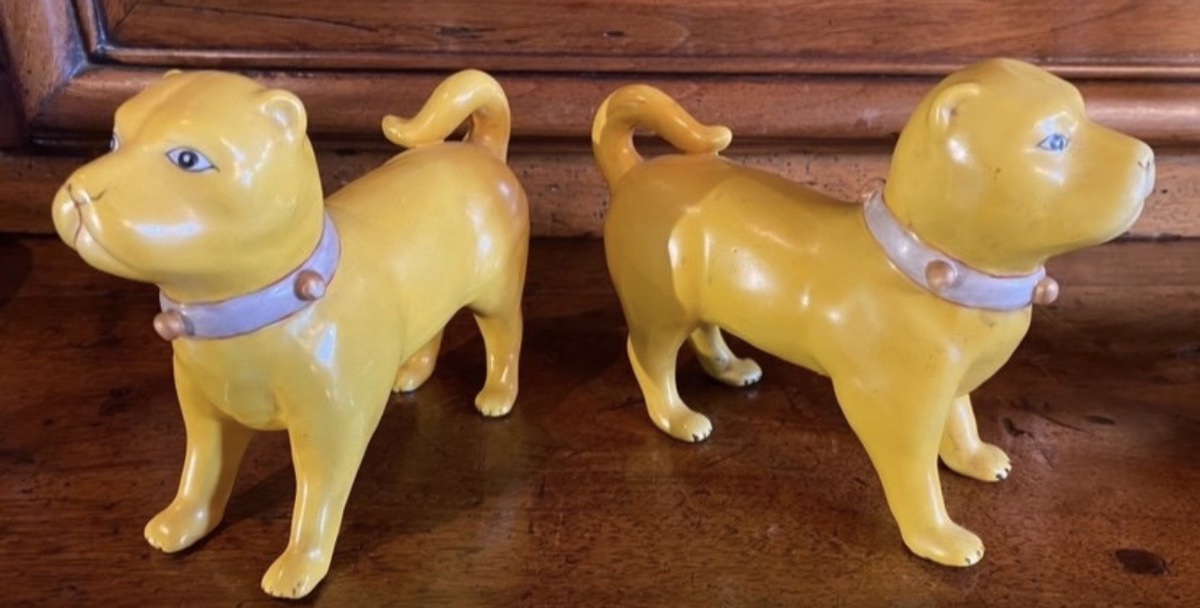 Pair Of 19th Century Porcelain Carlins, Compagnie Des Indes-photo-2
