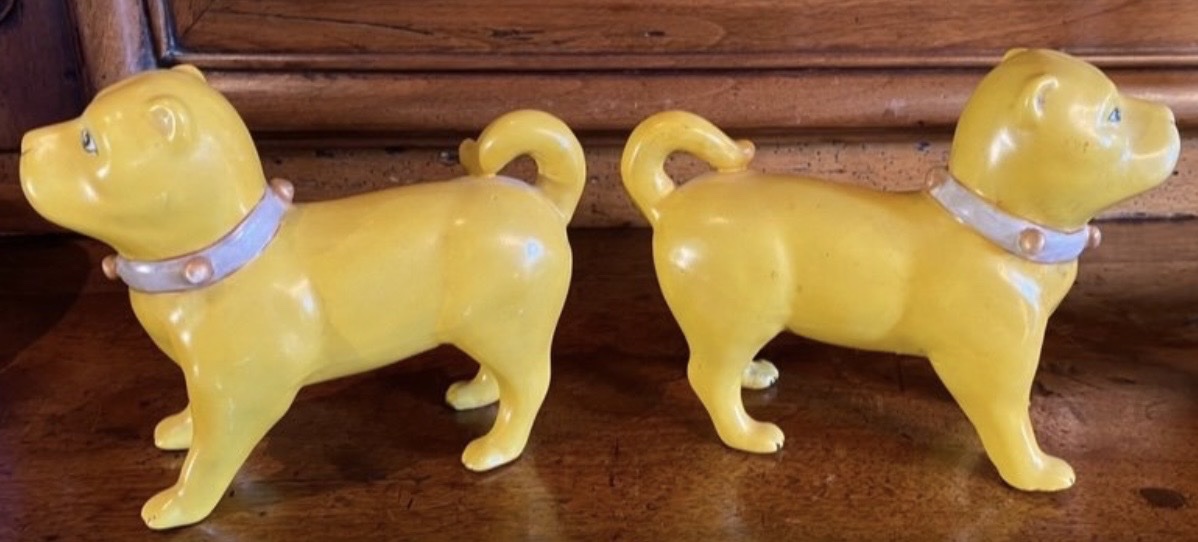 Pair Of 19th Century Porcelain Carlins, Compagnie Des Indes-photo-1