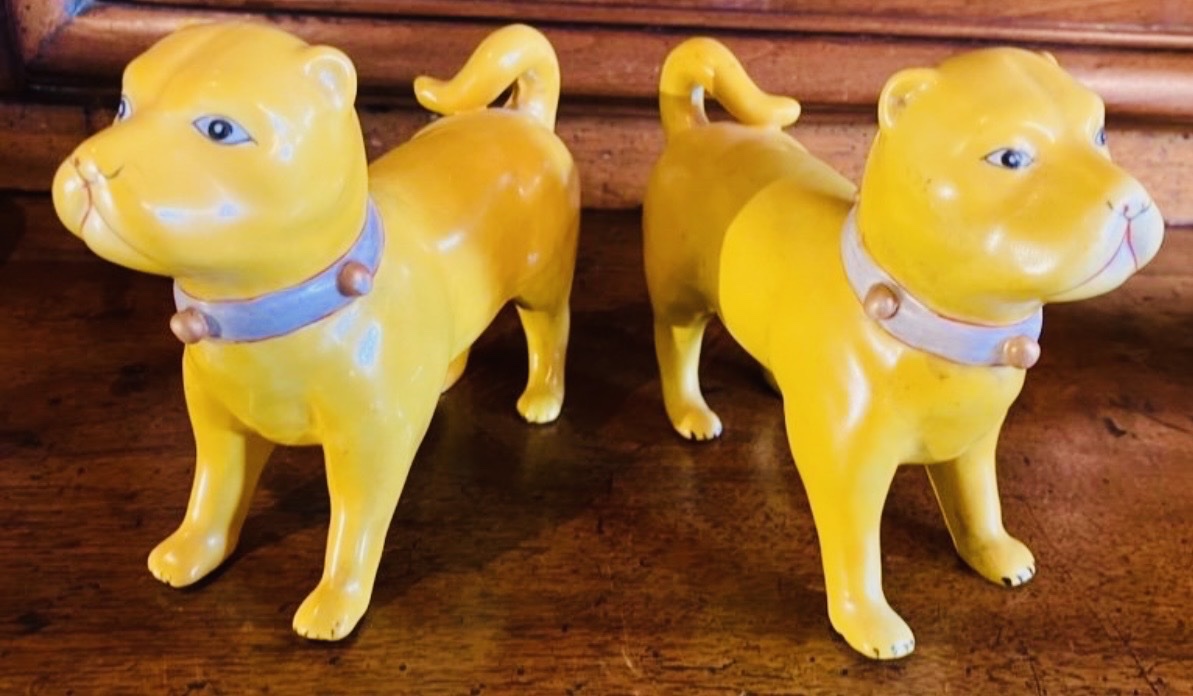 Pair Of 19th Century Porcelain Carlins, Compagnie Des Indes-photo-2