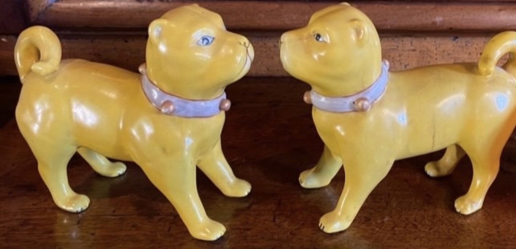 Pair Of 19th Century Porcelain Carlins, Compagnie Des Indes-photo-4