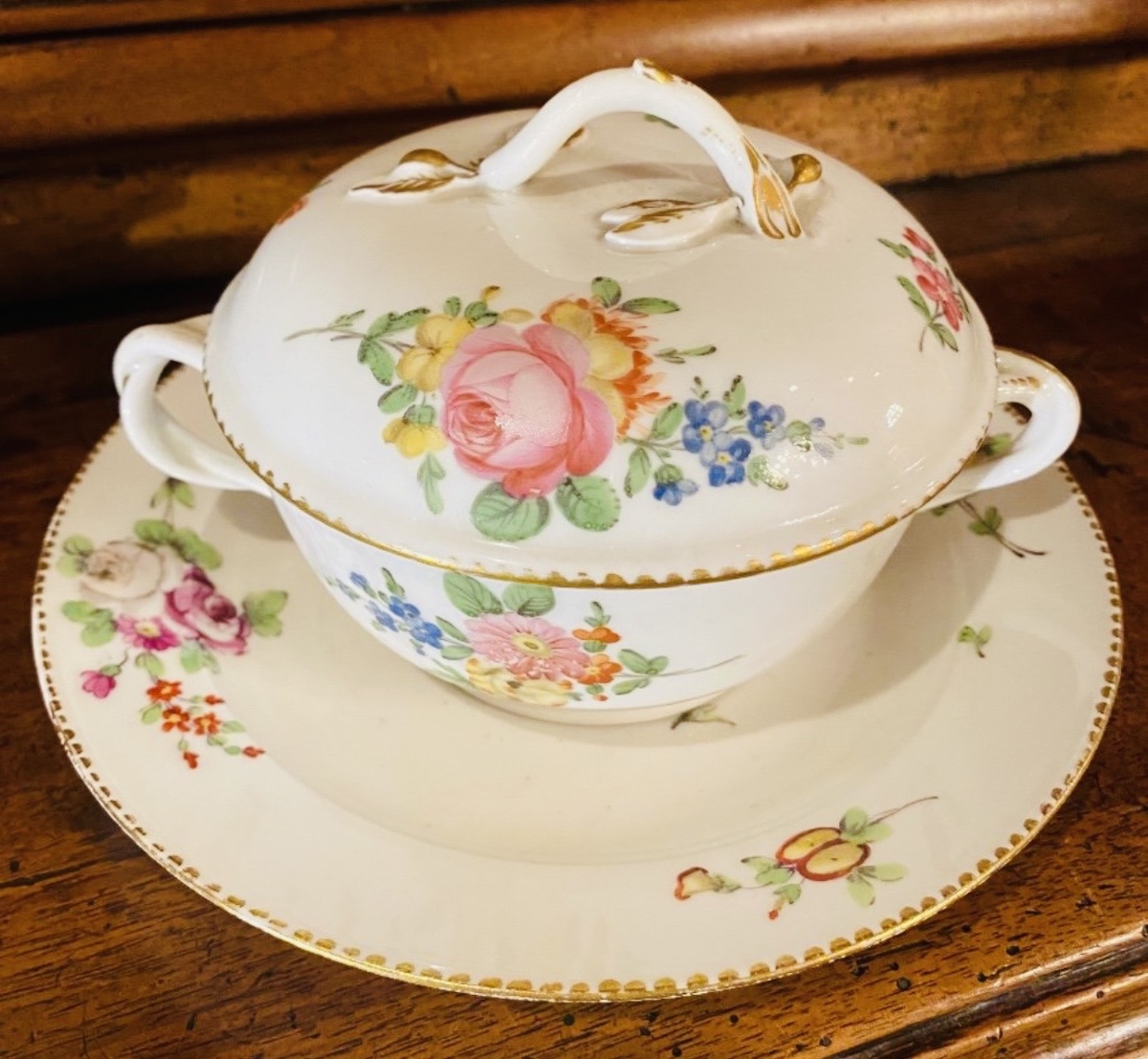 Soup Bowl Or Rare 18th-century Soup Bowl And Saucer Signed 