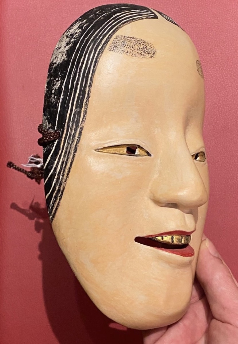 MASQUE DU THÉÂTRE NOH en PAPIER MÂCHÉ, 1 ÈRE MOITIÉ DU XX EME SIÈCLE-photo-2