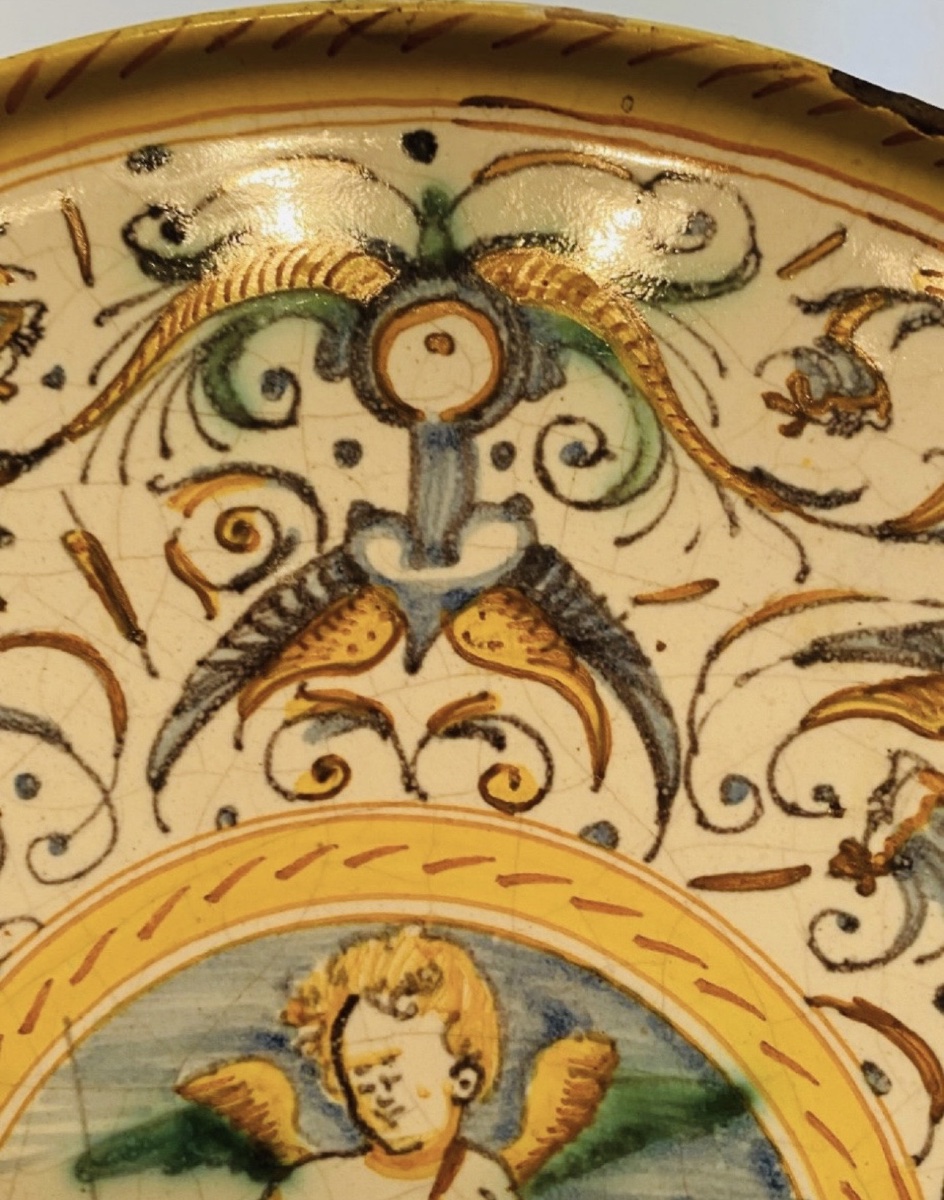 Antique Cup, Deruta Majolica With Cupid Decor, 17th Century-photo-6
