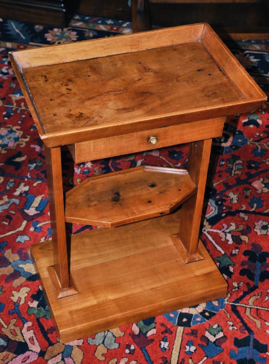 Vintage Cabaret-style Side Table, Restored, Made Of Cherry Wood -photo-2