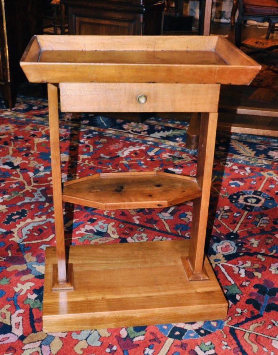 Vintage Cabaret-style Side Table, Restored, Made Of Cherry Wood 