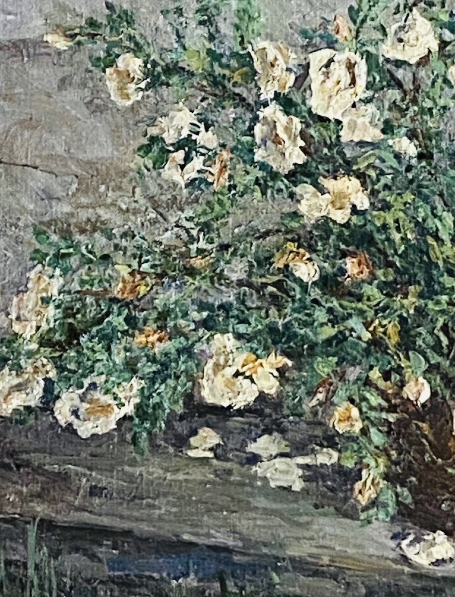 Russian School, Dated 1985, Vase With A Bouquet Of White Roses-photo-2