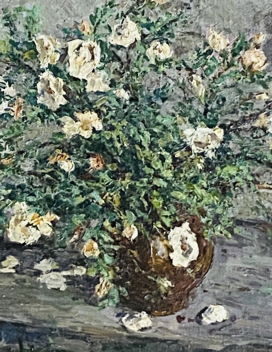 Russian School, Dated 1985, Vase With A Bouquet Of White Roses-photo-3