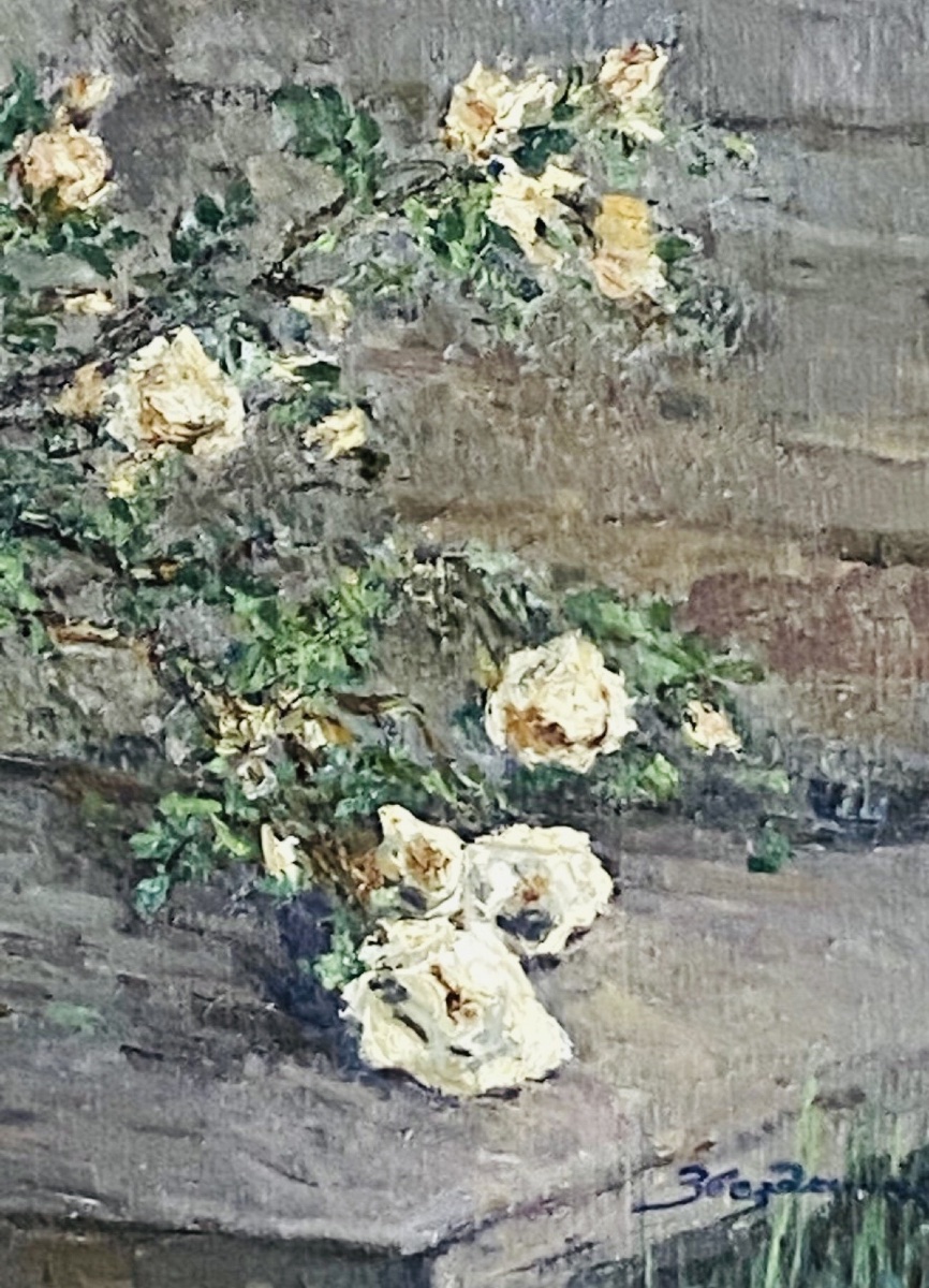 Russian School, Dated 1985, Vase With A Bouquet Of White Roses-photo-6