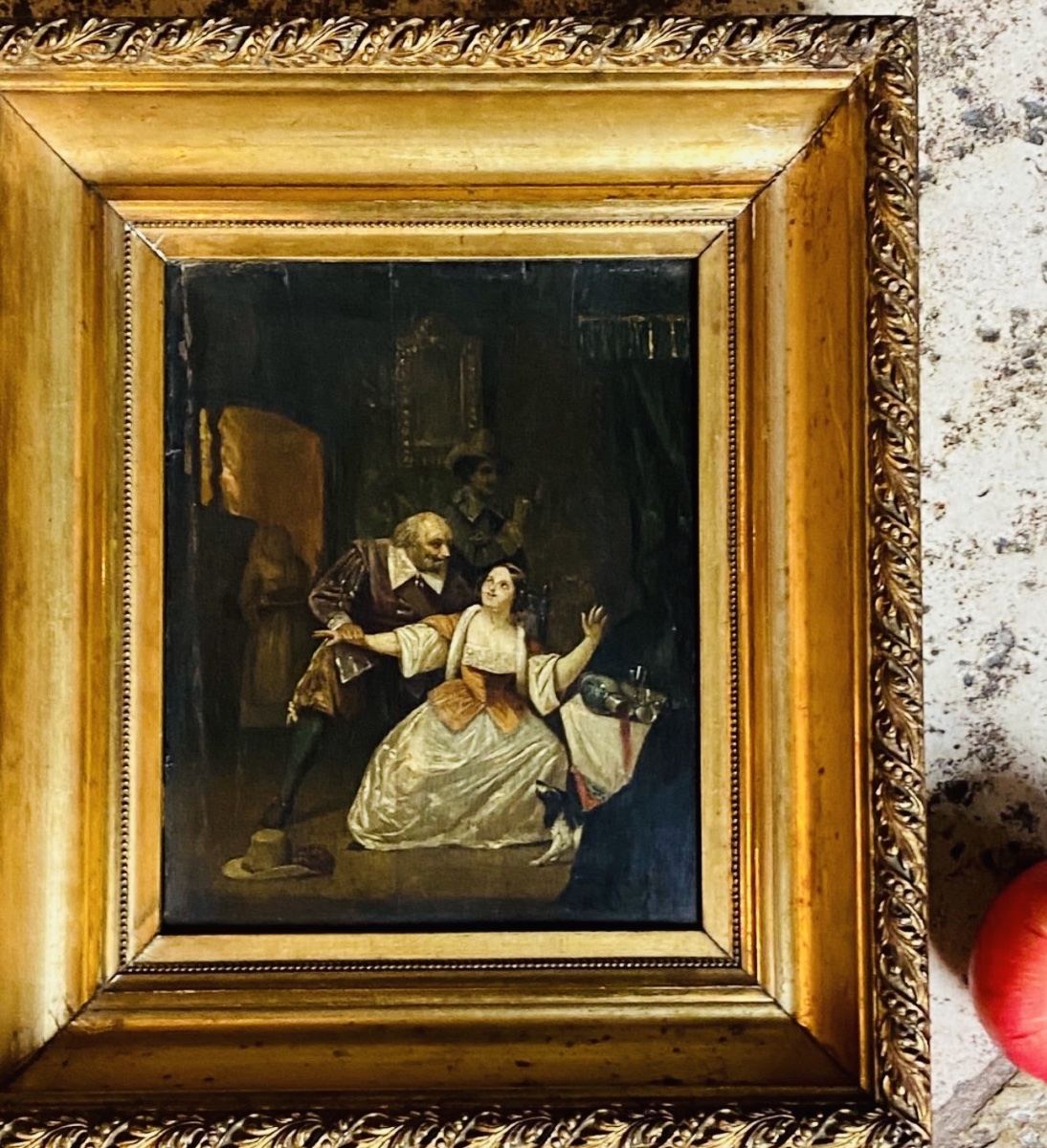 ÉCOLE HOLLANDAISE scène galante DU XVIII EME SIÈCLE DANS LE GOÛT DE CASPAR NETSCHER-photo-3