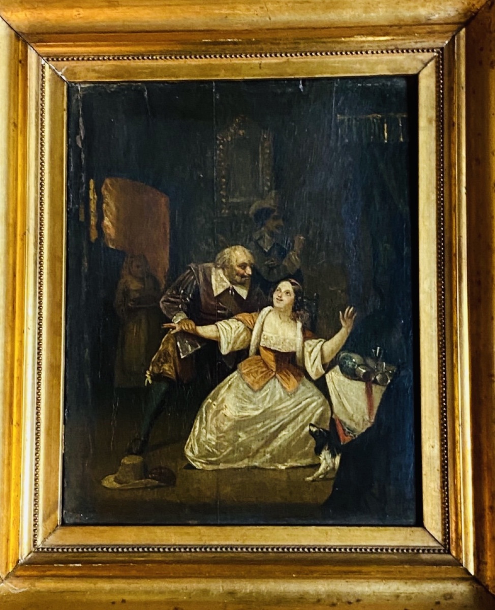 ÉCOLE HOLLANDAISE scène galante DU XVIII EME SIÈCLE DANS LE GOÛT DE CASPAR NETSCHER-photo-4