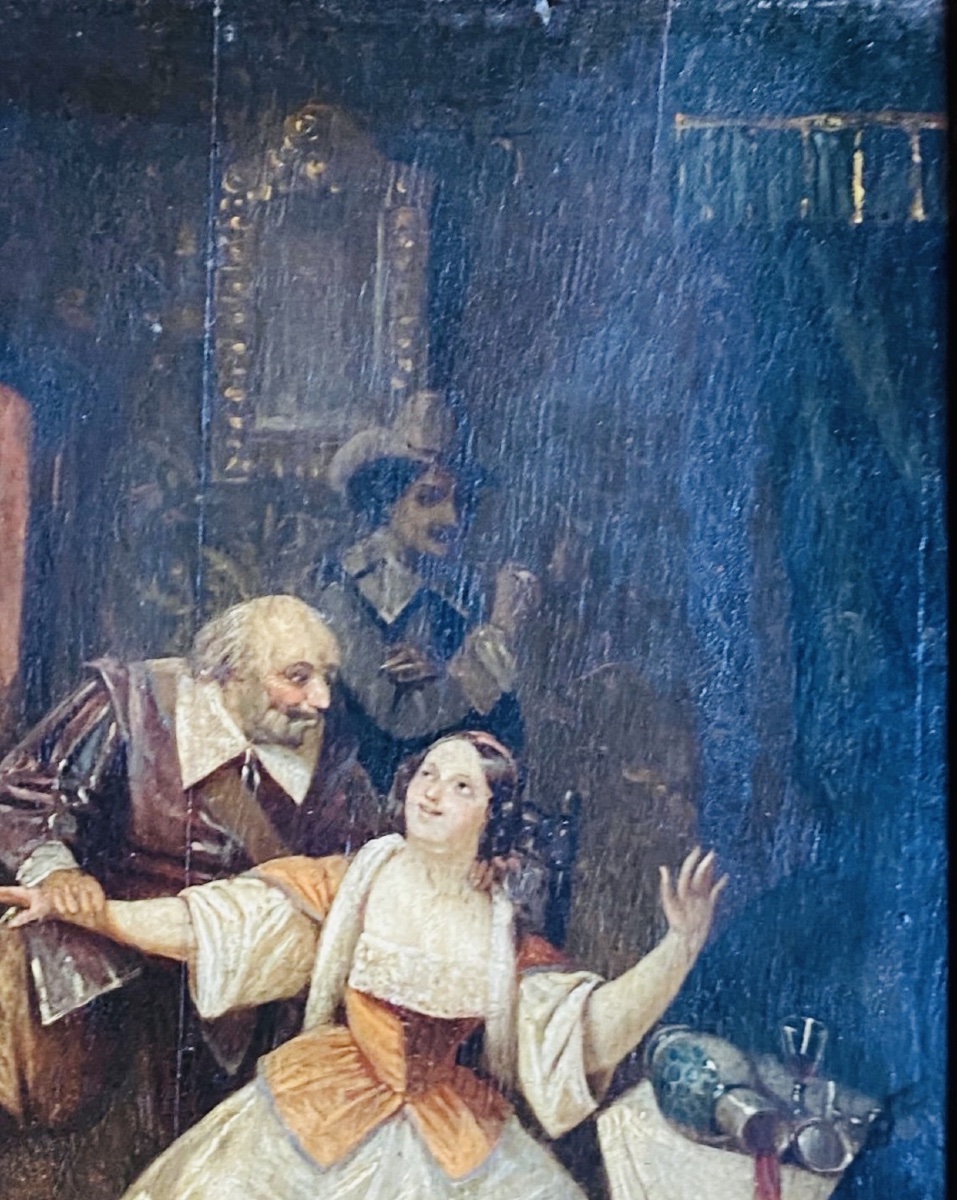 ÉCOLE HOLLANDAISE scène galante DU XVIII EME SIÈCLE DANS LE GOÛT DE CASPAR NETSCHER-photo-6