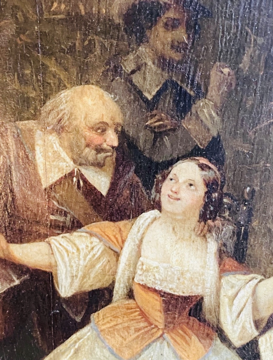 ÉCOLE HOLLANDAISE scène galante DU XVIII EME SIÈCLE DANS LE GOÛT DE CASPAR NETSCHER-photo-7