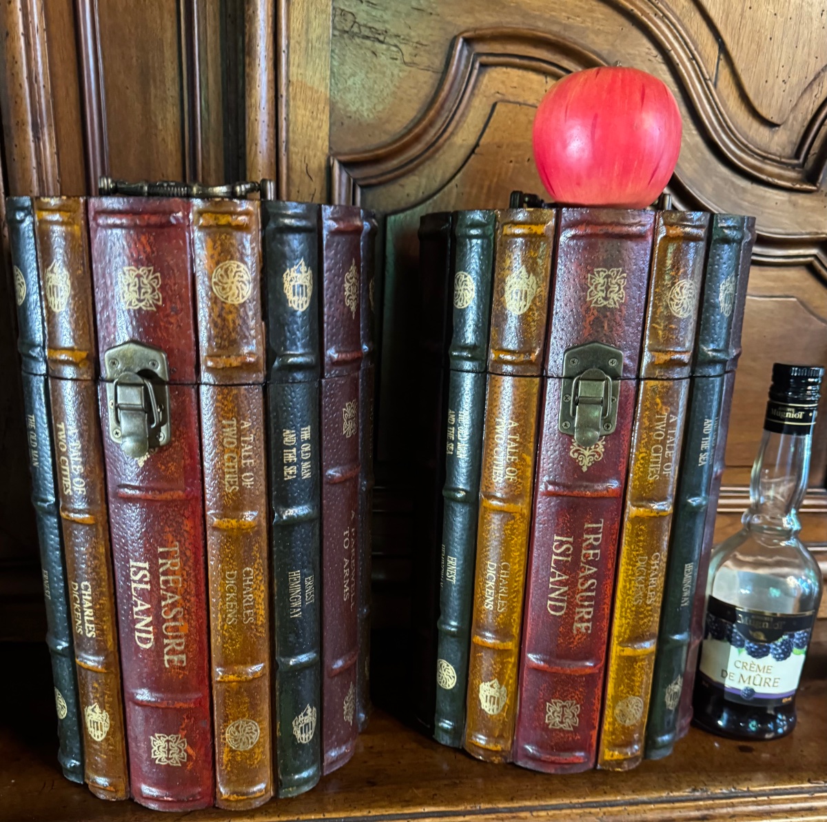 Pair Of Storage Boxes Shaped Like Fake Books - English Library Decor - Year-photo-5