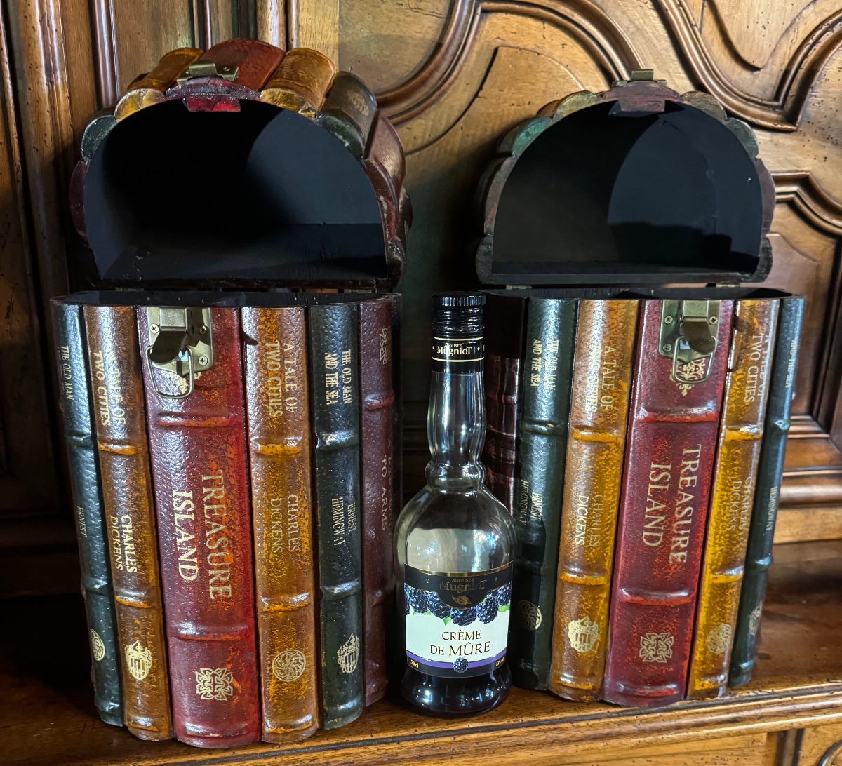 Pair Of Storage Boxes Shaped Like Fake Books - English Library Decor - Year-photo-7