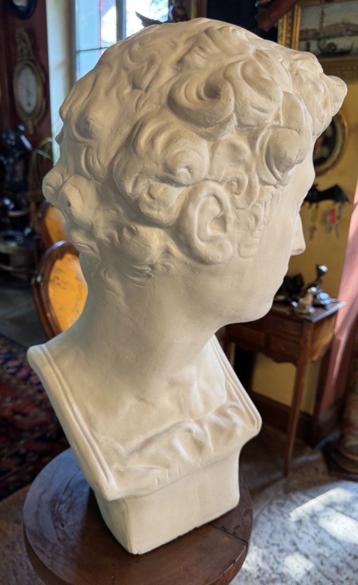 Giuliano De Médicis, After Michelangelo, Important Plaster Bust From The Mid-20th Century-photo-3