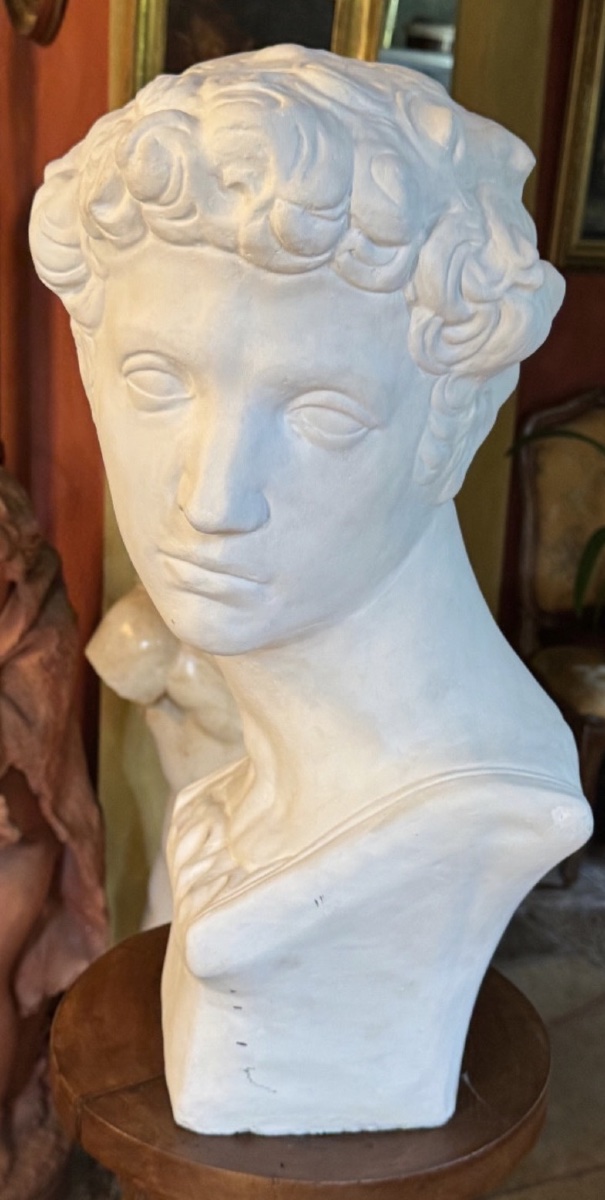 Giuliano De Médicis, After Michelangelo, Important Plaster Bust From The Mid-20th Century-photo-1
