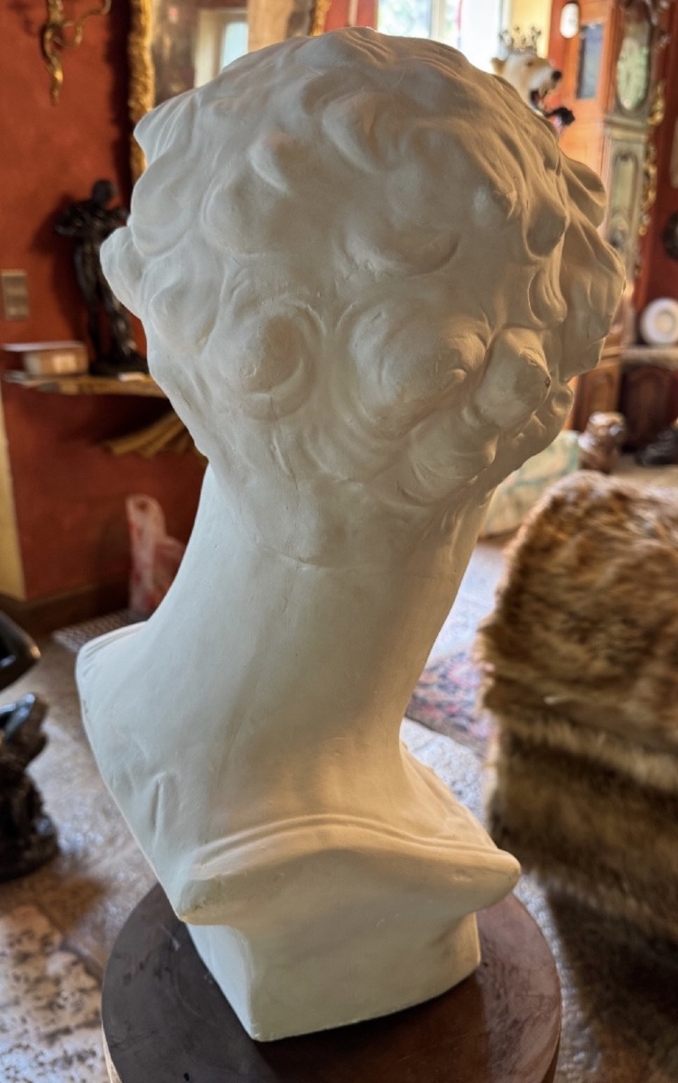 Giuliano De Médicis, After Michelangelo, Important Plaster Bust From The Mid-20th Century-photo-3
