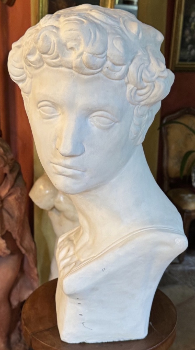 Giuliano De Médicis, After Michelangelo, Important Plaster Bust From The Mid-20th Century-photo-5