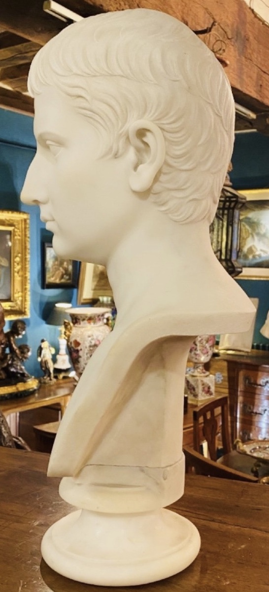 Gaius Octavius, Future Emperor Augustus – Large Bust In Carrara Marble, Grand Tour, Circa 183-photo-5
