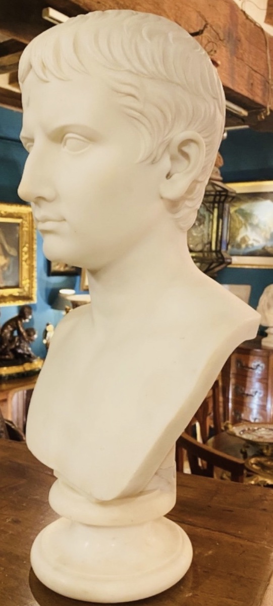Gaius Octavius, Future Emperor Augustus – Large Bust In Carrara Marble, Grand Tour, Circa 183-photo-8