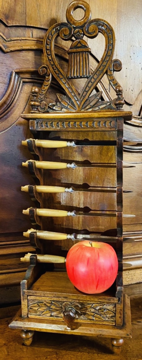 Provençal Knife Block Or Knife Holder Made Of Walnut-photo-3
